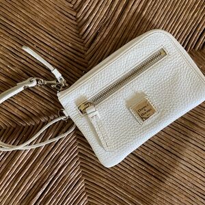 Dooney & Bourke Ivory Wristlet with Gold Hardware